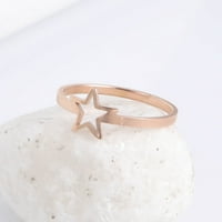 Toyella sjajni zvjezdani zvjezdani modni modni modni nehrđajući čelik ženski prsten veličine17