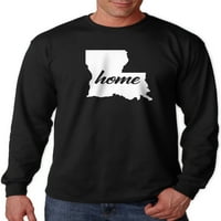 Muška kuća Louisiana Mapa V Crna majica s dugim rukavima Mala