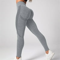 Puawkoer ženske bešavne pantalone u boji žacke jacquard bešavne joge hlače fitnes obrezirane hlače joga