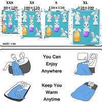 SOSTER BUNNY pokrivač s jastukom za cijelu sezonu Fluffy Flannel Cartoon Plush pokrivač Uskršnje jaja