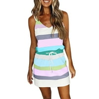 Ljetne haljine za žensku mariju na plaži sandress bez rukava Ležerne prilike V-izrez trak od labavog rezervoara