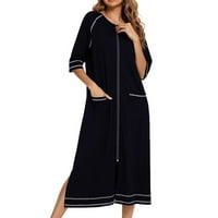 Bdfzl pidžama za žene postavljaju žensku zimsku topla noćnu i zimsku noćni nosač sa pokutima labava pidžama crna xxl