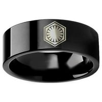 Star Wars Force Budi simbol prsten za prste prsten crni volfram karbidni prsten - veličina 6