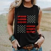 Amidoa Ljetne žene Američki zastava Tors za zastavu USA zastava Stars Stripes tiskani majica bez rukava