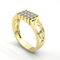 Originalni 2CTW okrugli rez dijamantski muški klasični obljetni angažman prsten od punog 10k ruža, bijeli ili žuti zlatnik GH I1-I2