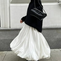 Ociviesr Ženska modna casual jednostavna čvrsta boja svestrana visoka struka Fluffy suknja od suknje