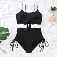 Žene Soild Print Bikinis Push Up Bikini Postavite dva ogrtačka kupaća kupaća za žene plus kupaće odijela