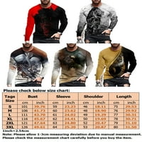 Tenmi Muškarci vrhovi životinjskih tiskanih majica majica s dugim rukavima Casual pulover odmora Basic