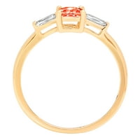 0,8ct smaragdni rez crveni simulirani dijamant 18k žuti zlatni godišnjički angažman kamena prstena veličine