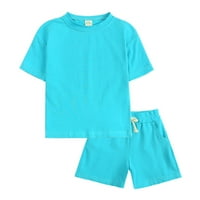 Zuwimk Baby Boy Set outfit, Toddle Baby Boys Odeća pamučna ljetna odjeća Little Boy odjeća Majica kratke hlače Dječje odjeće nebo plavo