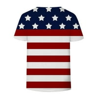 PBNBP 4. srpnja Košulje za žene Ljeto SAD zastave CrewNeck kratke majice s kratkim rukavima Ljetna ušteda
