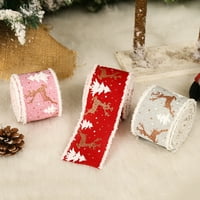 Dianhelloya Roll Christmas Temat Grosgrain Ripbons DIY FLA poklon buket omotavanje vrpce za zabavu