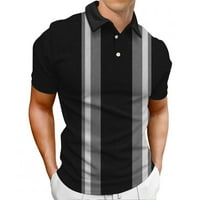 Corashan Muška golf majica Muška majica Golf Majica Retro Color Contrast na otvorenom Street Street