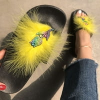 Miayilima Yellow Papuče za ženske casual platforme cipele ravne ribe sandalne papuče ljetna usta plaža
