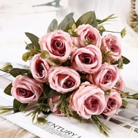 Popvcly Wedding Bouquet serija vjenčani bouket imitacija cvijeća Buket sigurnosnog ruža tamno ljubičasto umjetno sušeno cvijeće