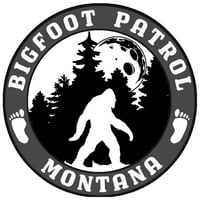 Montana Bigfoot Patrol Dekorativni auto kamion naljepnica naljepnica prozora Vinil Die-CUT za odmor Suvenir X-File Neoblikovane misterije Svemirski brod Ufo Leteći tanjur CryptId Sasquatch