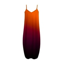 Haljine za žene Maxi haljine Ljeto Ležerne prilike V-izrez bez rukava bez rukava Duga haljina crvena A XL
