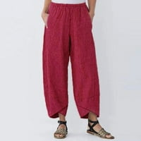 Ženske posteljine hlače boho joga hlače harem hlače jogger hlače moda ženska ležerna džepa elastična