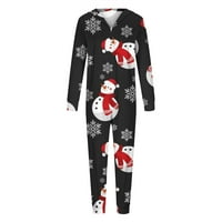 Uorcsa slatka božićna pidžama kombinezon mama casual hoodid kućna ispis roditelj-dječja odjeća crna