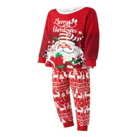 Sueumr sretan božićni pidžami Porodica podudaranje Božić Santa tisak dugih rukava hlače za spavanje