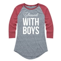 Instant poruka - blagoslovljena dječacima - ženska grafička majica Raglan