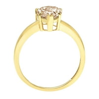 2.0ct kruška s smeđim šampanjcima simulirani dijamant 18k žuto zlato graviranje godišnjice Angažovanje