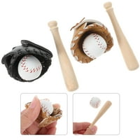 Bejzbol mini bat kuća za tortu pribor rukavice minijaturne rukavice lutke lutke lutke za obrtni ukrasi