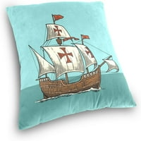 Jedrilica na morskim valovima Velvet Plish bacač jastučni jastuk poklopac - 16 16 - Nevidljivi patentni