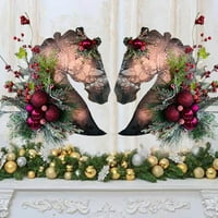 Sanbonepd Božićni dekor Božićne haljine Drvene konjske vješalice za glavu sa cvijećem za dom