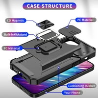 BejkImm za iPhone Pro MA Case, ugrađeni držač kartice i zaštita od kupatila za klizanje, 360 ° rotiranje