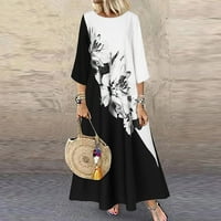 Zuwimk Maxi haljina za žene, ženske vintage cvjetne bašne haljine za ljuljanje ležerne sa džepovima bijele, xxl