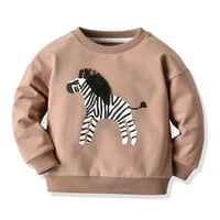 Fanvereka Baby Girls Boys Zebra vrhovi dugih rukava okrugli vrat pulover Loof Cartoon džemper košulja