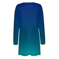MLQIDK džemperi za žene casual lagan otvoreni prednji kardigan tanki poklopac kardigan softwewer tops plavi xxl