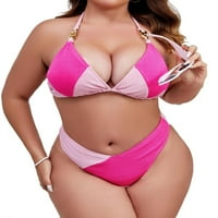 Blokock Halter Pink Plus Veličina Bikini setovi