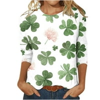 Borniu Žene Ljetni vrhovi, majice za žene, ženska moda DAN St. Patrickov dan tiskani labavi majica Srednja