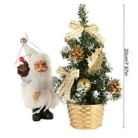 Baywell umjetno mini božićno drvce, zelena, dunhill fina, ukrašena borovom konusom, bobičastom klasterima,