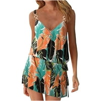 AMLBB Ljetne haljine za ženske haljine za plažu Poklopac Boho cvjetni print majica sa rukama sa džepovima
