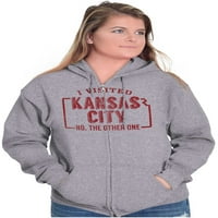 Posjetili Kansas City Funny Suvenir Zip up hoodie muške ženske brine za žene M