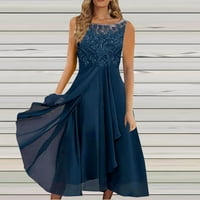 Haljine za ženske dužine bez rukava Ležerne prilike sa čvrsto večernjom haljinom haljina izgrlice Blue L