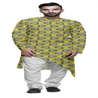 Atasi indijska asimetrična stranka Nosite Kurtu sa bijelim Churidarom Pidžamom set za muškarce
