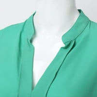 Ženska jakna za žene za žene za žene Stand Up up Corni dugih rukava Ležerne prilike šifonske bluze za