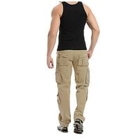 Teretne hlače za muškarce Multi-džepni gumb Zipper Cargo Hlače Sportske hlače na otvorenim hlače Hlače
