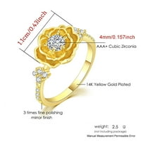 Jiyugala prstenovi za žene 3D cvjetni cirkon mikroset prsten Vintage Exquisite cvjetni nakit pokloni