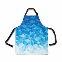 Hipster Moderni mozaički geometrijski trokut svijetlo plavi gradijent digitalni teksturu Unizirana pregača za podesivu poklopac sa džepovima za žene muškarci djevojke kuhar za kuhanje za izradu kuhanja