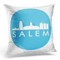 Blue Amerika Salem Massachusetts USA Sthoeline Silhouette Design City Arhitektonski jastuk jastuk