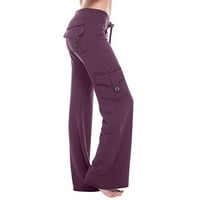 Vivianyo HD Plus Veličina Ženska hlače Zazor žena Vježbajte gamaše Stretch tipka za struk Pocket Yoga