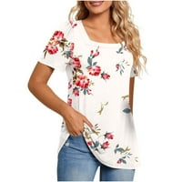 Smihono ženske modne tuničke majice Save Save Big cvjetni tinejdžeri Tersi Trendy Ljetna odjeća Square