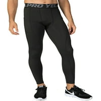 Muška vježbanje semafori kompresioni hlače Atletska tematska tajice sa bočnim džepovima suho fit baseleer