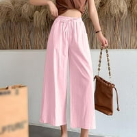 Aaimomet pune boje visoki struk udobne čvrste elastične kratke hlače Žene džepne casual pantalone, ružičasti