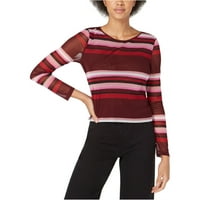 Bar III Ženska iluzija MESH pulover bluza, crvena, srednja